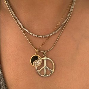 Sterling silver peace sign